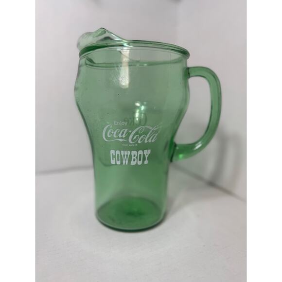 Coca-Cola Green glass pitcher Wahataburger - Picture 2 of 12